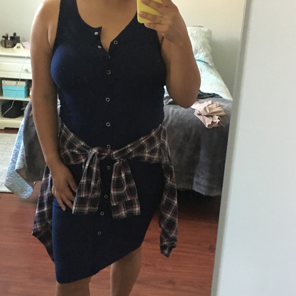 Long navy blue bodycon maxi dress